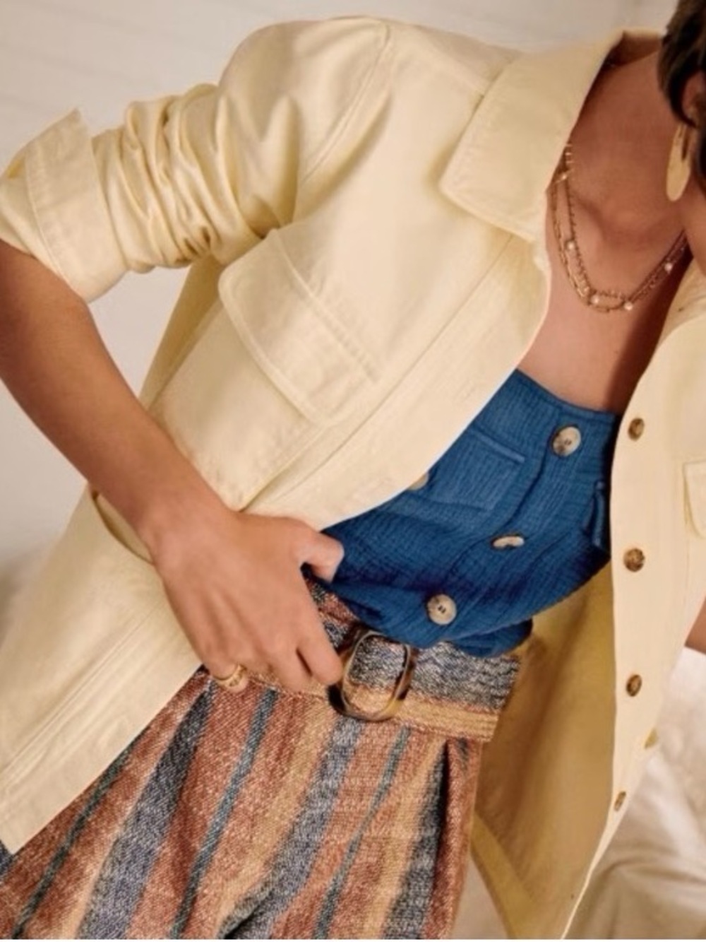 Sezane Willa Jacket Pastel Yellow size M